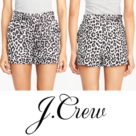 J. Crew Factory Pants - J. Crew Printed Ruffle Hem Shorts Animal Print 4